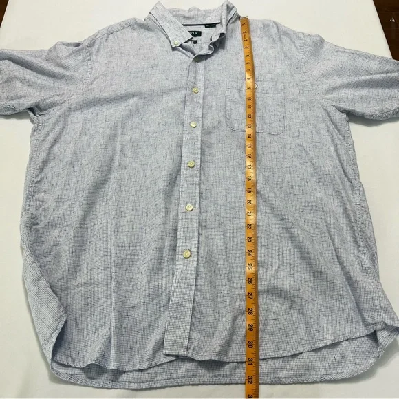 Orvis Men’s XL Blue White Plaid Button Down Short Sleeve Shirt - Picture 5 of 8